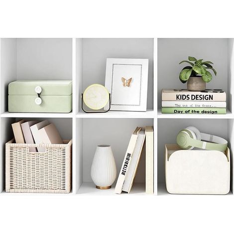 Bibliothèque cube 6 cases blanche en bois d'ingénierie, étagère de rangement modulable verticale ou horizontale pour salon, bureau ou chambre - CHICFURN (1/5)