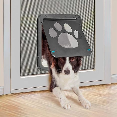 Hofuton Chatière pour Chien Verrouillable Porte pour Animaux de Compagnie Chatière pour Chat (37 x 42 cm)