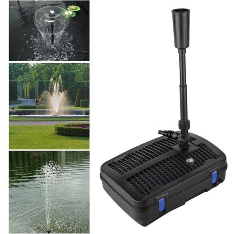 4-in-1 Teichpumpe – Fördermenge 2500 l/h – 11-W-UV-Filterung – 10-m-Kabel für Springbrunnen und Aquakultur (1/4)