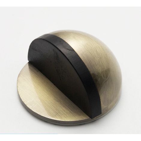 Set mit 4 Türstoppern aus Edelstahl, halbmondförmig und oval, Türstopper aus Gummi, Wandschutz, 4,5 x 2,6 cm