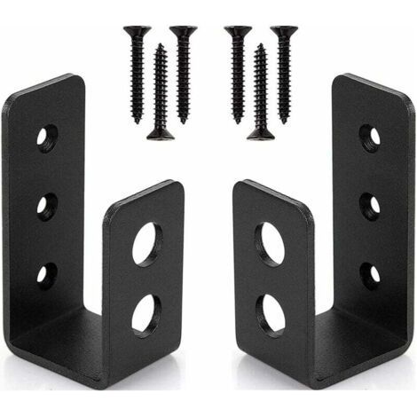 INHHUB 2 Pack Heavy Duty Steel Door Supports for 2x4 Doors - U-Shaped Security Bar-INHHUB (1/5)