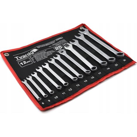 Set di chiavi combinate da 12 pezzi, 8-24 mm, CRV-CS (satinato)(12) (1/3)