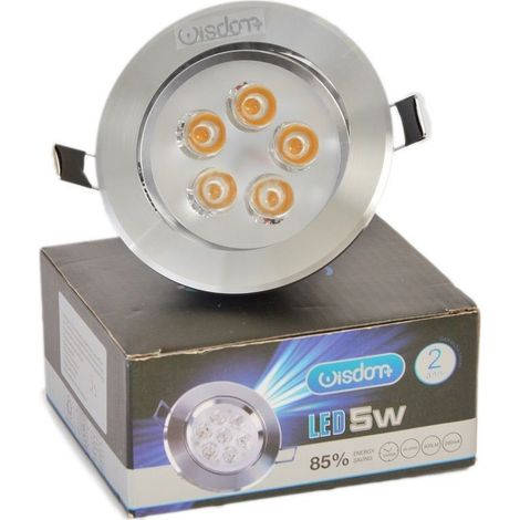 Wisdom - Faretto A Led Orientabile Da Incasso Wisdom 5w Caldo E Freddo Per Controsoffitta - -Bianco Freddo -