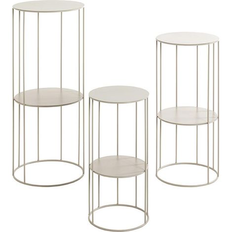 Lot de 3 Sellettes 2 Niveaux "Noé" 70cm Gris