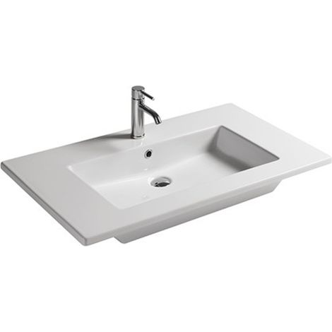 Lavabo Eden sospeso/incasso soprapiano cm. 91x46 rettangolare in (1/2)