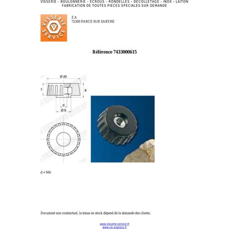 Ecrou PLASTOMET M6 nylon naturel