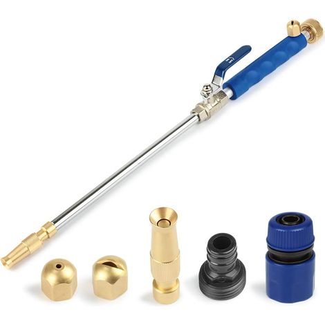 Jet Pressure Washer, High Pressure Hose Nozzle, Pressure Washer Lance, Expandable Garden Hose End, Window Cleaning Sprayer (Adjustable + Blue) (1/5)