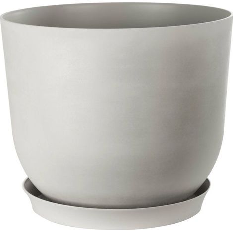 Vaso da fiori rotondo - GARDEN ID - Swing Rotondo - Ø 40 - 30 L - H 32 cm - Pietra Bianca
