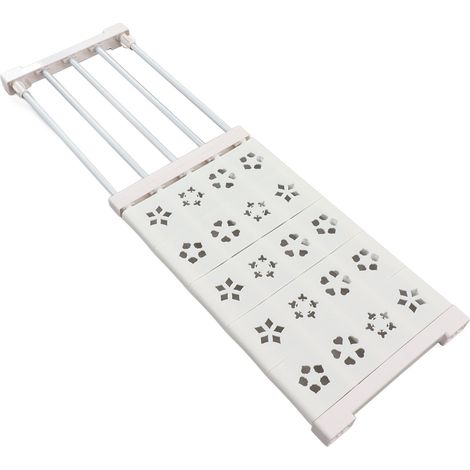 Étagère extensible blanche sans perche, séparateur de placard télescopique 24 cm de large, 50‑80 cm de long (1/5)