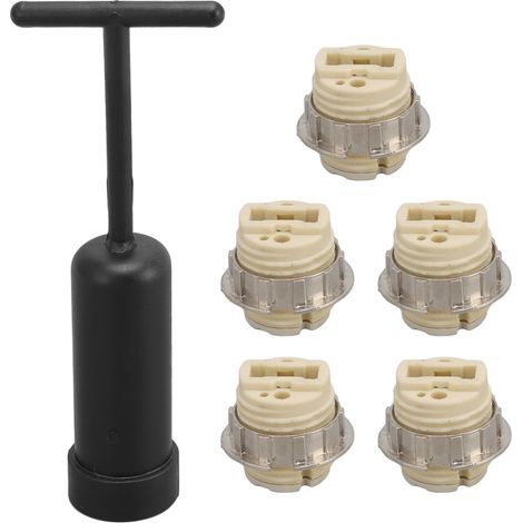 G9 ceramic lamp holder, 5 pieces, temperature resistant, zinc alloy ring, bulb base socket with removal tool (1/5)
