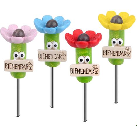 Lot de 4 boîtes à insectes en céramique pour le jardin, les oiseaux et les abeilles en céramique pour le jardin, friandises à insectes en céramique et fleurs d'abeilles pour abeilles (1/5)