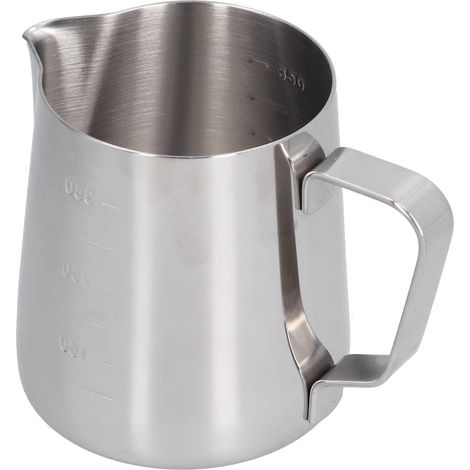 400-ml-Milchaufschäumer aus Edelstahl mit spitzem Ausguss, Kaffeekaraffe, Milchaufschäumer mit Graduierungsmarkierungen (1/5)