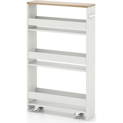 4-Tier Slide-out Rolling Slim Storage Trolley for Kitchen (1/5)
