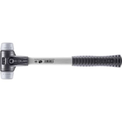HALDER SIMPLEX Schonhammer Ø 30 mm TPE-mid grau mit verstärkem Tempergussgehäuse und Fiberglasstiel (1/5)