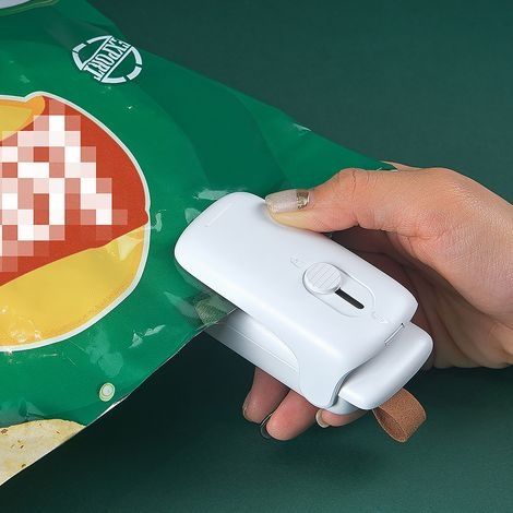 Siegelgerät, 2-in-1-Beutelversiegler mit Schneidevorrichtung, Heißsiegelgerät, Mini-tragbares Siegelgerät (Batterie enthalten) (1/4)