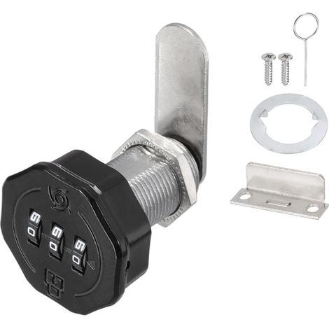 Serrure À Combinaison Pour Armoire Avec Cylindre De 1 Pouce Noir (1/5)