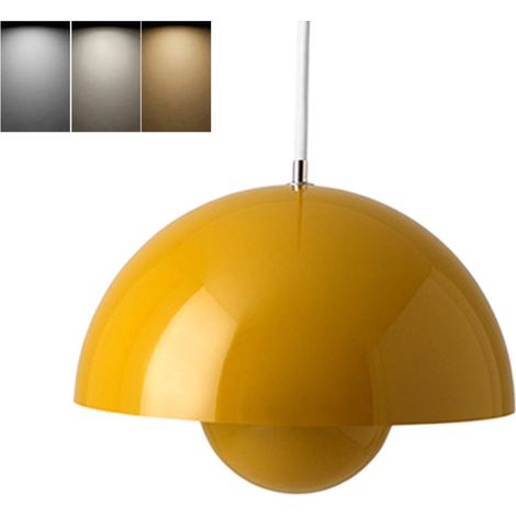 Lustre simple, lampe de chevet moderne, avec ampoule, réglable en hauteur, trois températures de couleur 3000K-6500K réglables, jaune (1/5)