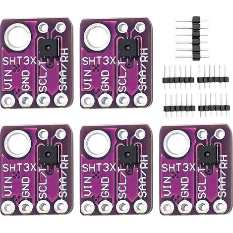 Module Capteur Numérique de Température et D'humidité SHT31-D Module capteur de température et d'humidité DC 2.4-5.5V IC I2C Interface Compatible avec 5 pièces (1/5)