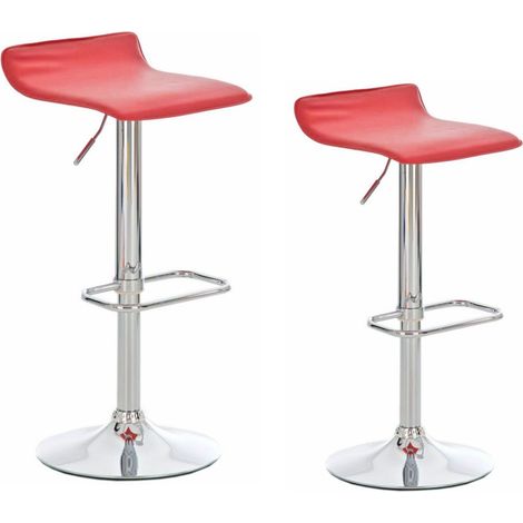 Set di 2 sgabelli da bar bianchi - Sedia da bar in stile moderno a casa, Similpelle lounge bar sgabelli/rosso