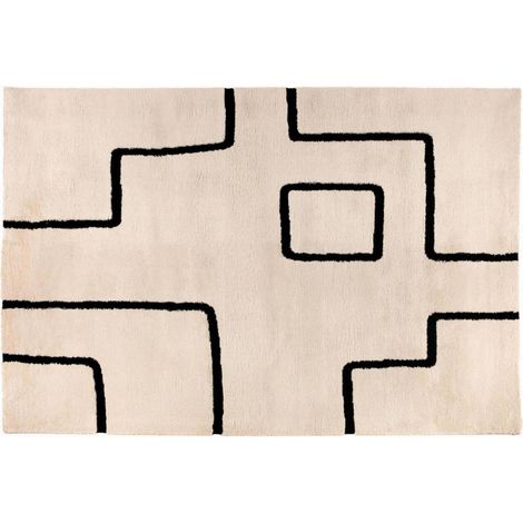 Tapis de Salon et Chambre Louisa Caviar, Design Moderne en Polyester Recyclé, 160 x 230 x 2 cm - PANGIVO (1/3)