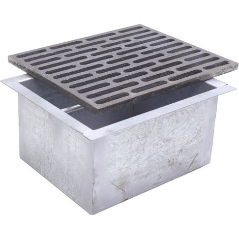Fonderia Bongiovanni – Grille en fonte 30 x 25 cm – Tiroir ramasse-cendres H 14 cm en tôle galvanisée – Améliore le tirage de cheminée