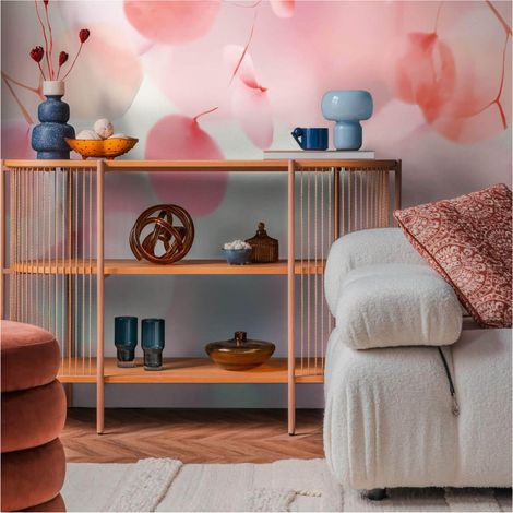 Photo wallpaper wall Profhome 791551 hot embossed non-woven wallpaper slightly textured with floral ornaments matt pink fuchsia blue lilac white 1,59 m x 2,8 m (1/5)