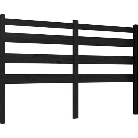 Testiera per Letto Nera 166x4x100 cm in Legno Massello di Pino vidaXL