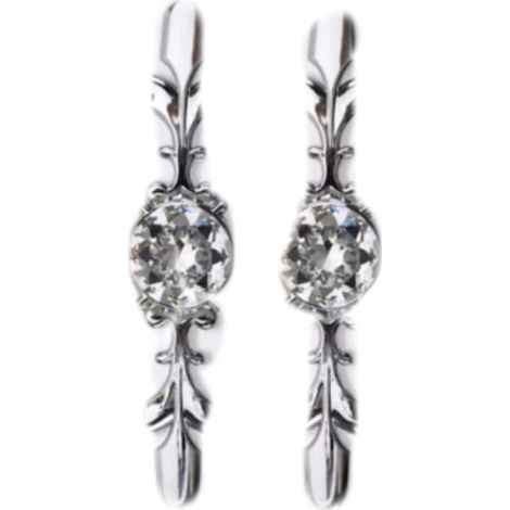 Poignées De Meuble En Cristal - Forme Diamant - 30 mm X 118 mm - Finition Argent - Lot De 2 (1/5)