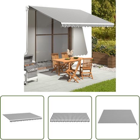 Tissu de remplacement pour auvent Contemporain - Recouvrement de remplacement - Anthracite et blanc 4x3 m Chic-637927 (1/5)