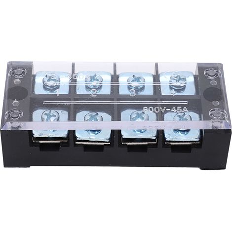 Bornier électrique 45A 600V TB type fixe PC laiton double rangée 2 pièces bloc de jonction à vis pour systèmes de distribution 4 bits (1/5)