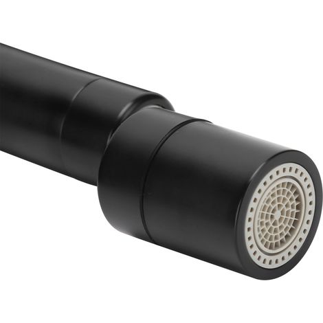 Robinet de lavabo de salle de bain, mitigeur rotatif, noir, filetage UE 3/8 (1/5)