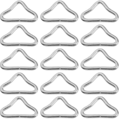 20 Stück hochfeste dreieckige Trampolinringe aus Metall, Zubehör und Ersatzteile für Trampoline, 20 Stück (1/4)