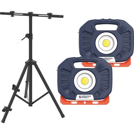 WS24 2x Projecteur de chantier LED rechargeable 2.500 lumens (COB) 25 W avec trépied - WS24-100120