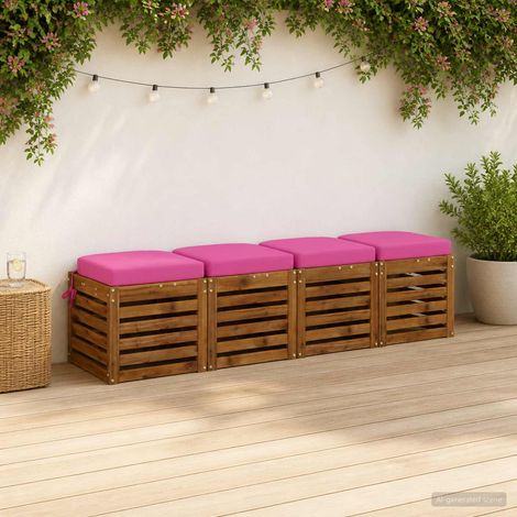 vidaXL Cojines de asiento de 4 piezas SOEST 4 pcs 100% Poliéster Rosa (1/5)