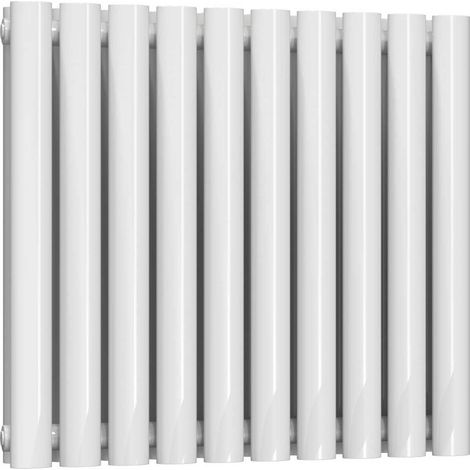Reina Neva Double Designer Horizontal Radiator 550mm H x 590mm W White (1/5)