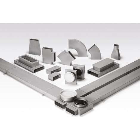 Helios FK-Y 150/150/150 Flachkanal Hosen T-Stück 3x 150x50mm, Stahlblech verzinkt (1/2)
