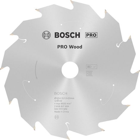 Hoja De Sierra Circular 165X1.5 / 12 Z 1X20 Bosch