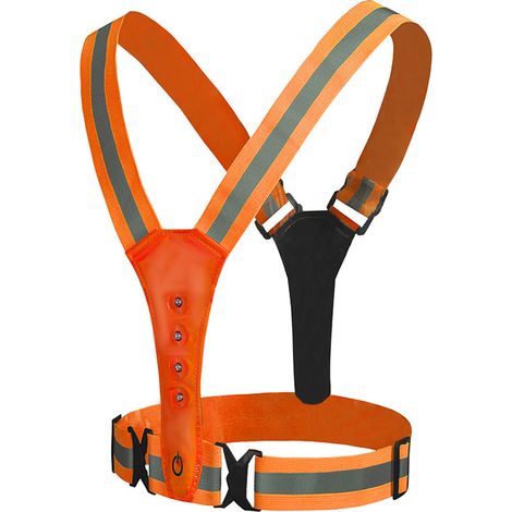 Gilet de sécurité à LED rechargeable par USB, réglable, visibilité 360°, adapté à la course nocturne, pour hommes, femmes et enfants (1/5)