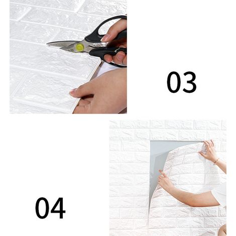 Stickers muraux 3D effet brique, autocollants, imperméables, anti-choc, panneaux muraux en mousse imitation brique à poser soi-même, pour chambre ou cuisine, épaisseur standard 2,5 mm (0,1 pouce), bla (1/5)