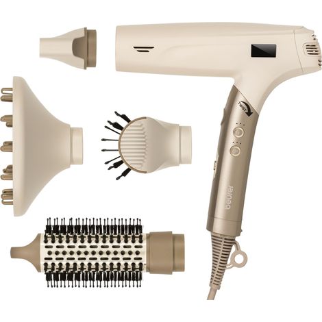 Beurer HC 150 FusionDry Pro Secador de pelo, secador ultraligero con potente motor digital, mango plegable ergonómico ideal para viajes, incl. 4 accesorios de peinado