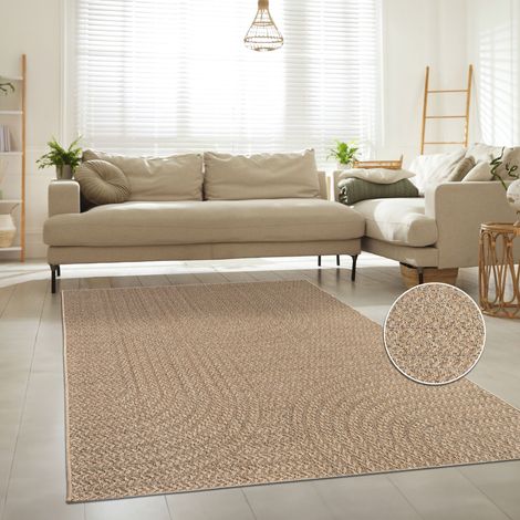 Paco Home Alfombra Interior Exterior Terraza Balcón Intemperie Lisa Estructura 200x290 cm, Beige 5