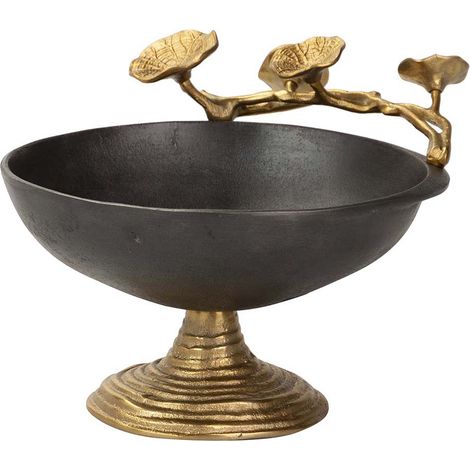 Centre de table en aluminium noir doré 31 x 25 x 23 cm