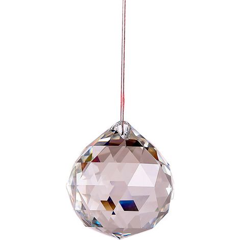 Pendentif prisme en cristal transparent de 60 mm, attrape-soleil, style Feng Shui, facetté (1/5)
