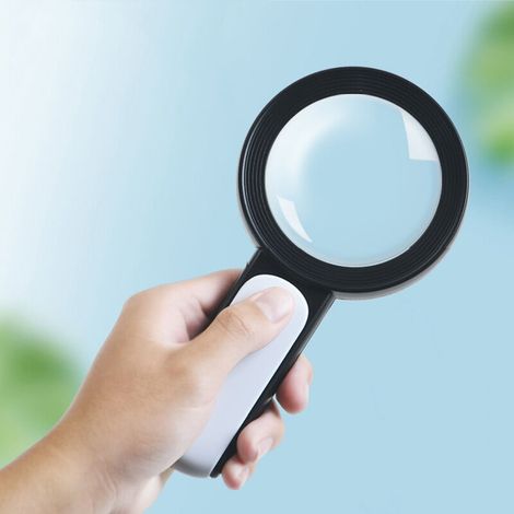 Loupe 30X, Grande Loupe avec 18 LED, Loupe de Poche Portatif, Loupe en Verre , Loupe Éclairé pour Lecture Loisirs (Blanc + Noir) (1/3)