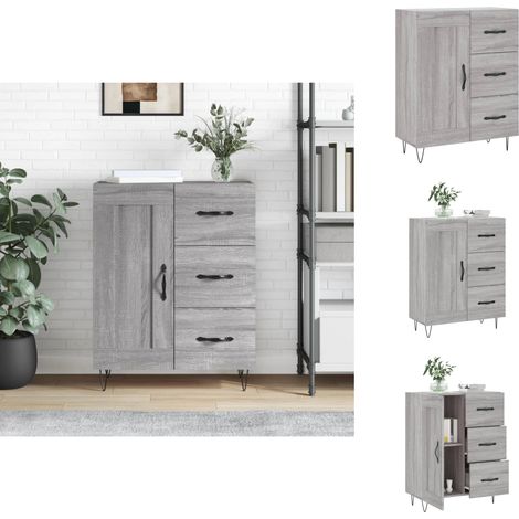 Sideboards - Living Sideboard Grau Sonoma 69,5x34x90 cm Holzwerkstoff (1/5)