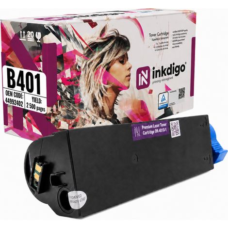 Inkdigo Toner 44992402 kompatibel mit OKI B401D MB441 B401DN MB451dn MB451 TÜV-zertifiziert (1/5)