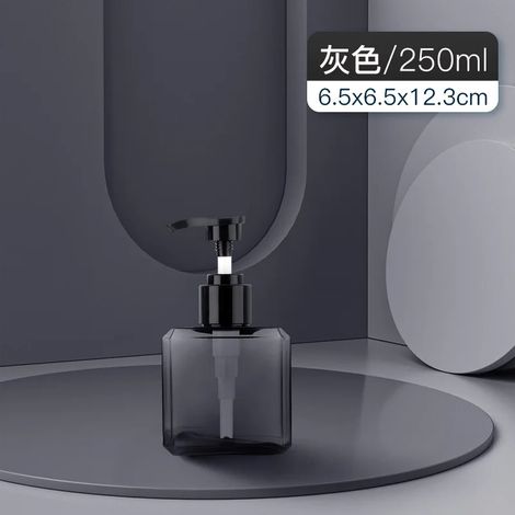 (Gris 250 ml - 1 pièce) Nouveau distributeur de savon vide pour salle de bain, flacon à pompe en PETG, pour shampoing, gel douche ou après-shampoing, 250/450/650 ml (1/5)