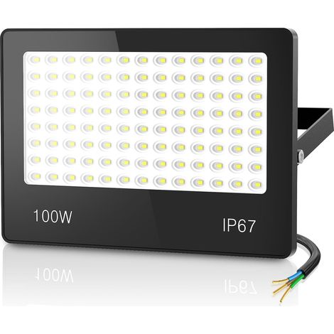 Projecteur LED 100W 10000LM 6500K IP67 120 LED Spot LED Extérieur Blanc Froid, IP67 Étanche, pour Terrasse Jardin Patio Garage Parking (1/5)