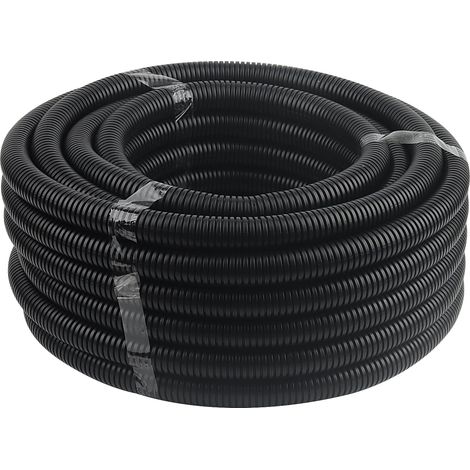 Tube ondulé flexible de 20 m ID 20 mm x OD 25 mm, tube ondulé pour tuyau de voiture, goulotte, noir (1/5)