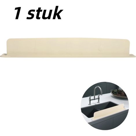 Plaque de fixation pour évier avec bande anti éclaboussures en silicone pour plan de travail évier et piscine blanc laiteux (1/5)